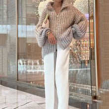 Load image into Gallery viewer, Knitted Sweater Jacket With Monochromatic Sequins