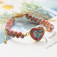 Load image into Gallery viewer, Natural Stone Heart Charm Bracelet
