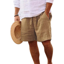 Load image into Gallery viewer, Strandshorts i bomullslin for menn