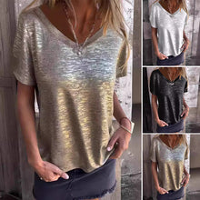 Load image into Gallery viewer, Gold Foil Short-sleeved T-shirt