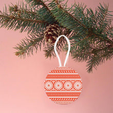 Load image into Gallery viewer, Round Christmas tree hanging sign with patterns