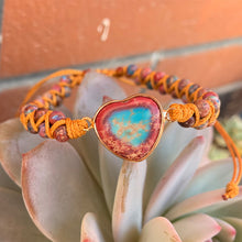 Load image into Gallery viewer, Natural Stone Heart Charm Bracelet