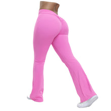 Load image into Gallery viewer, Women's High Waist Ruched Flared Sports Leggings