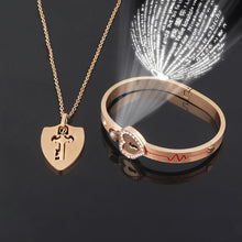 Load image into Gallery viewer, Lock Bracelet and Key Necklace Set