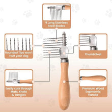 Load image into Gallery viewer, Wooden Handle Pet Knot Remover Comb