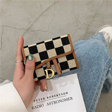 Load image into Gallery viewer, Checkerboard Pattern D Letter Design Card Holder