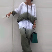 Load image into Gallery viewer, Chic Cotton Linen Gradient Two-Piece Set