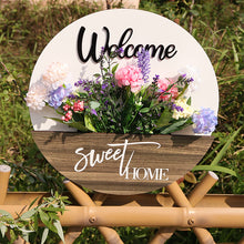 Load image into Gallery viewer, Floral Welcome Sign for Front Door Porch