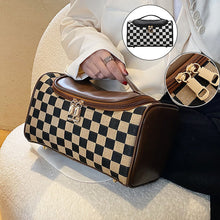 Load image into Gallery viewer, Vintage Checkerboard Pattern Makeup Bag