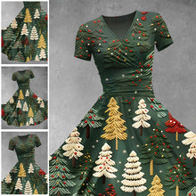Load image into Gallery viewer, Women's Christmas Tree Print Design Maxi Dress