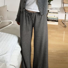 Load image into Gallery viewer, Striped Knit Color-Block Low-Rise Casual Pants