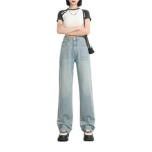 Load image into Gallery viewer, Lyocell høye jeans med vidde ben