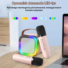 Load image into Gallery viewer, Mini karaokemaskin med trådløse mikrofoner