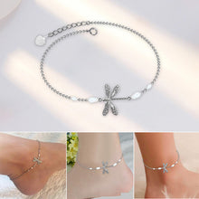 Load image into Gallery viewer, Simple Dragonfly Anklet With Pearl