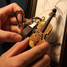 Load image into Gallery viewer, Crafted Leather Violin &amp; Cello Keychain