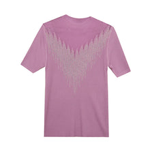 Load image into Gallery viewer, Rhinestone-studded Hollow Stitching Short Sleeves