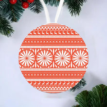 Load image into Gallery viewer, Round Christmas tree hanging sign with patterns