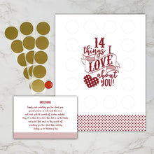 Load image into Gallery viewer, Valentine's Scratch Off Advent "14 things I or WE love about you!"