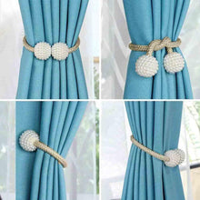 Load image into Gallery viewer, Pearl Curtain Tiebacks with Strong Magnetic Clips, 2 pcs