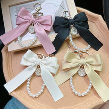 Load image into Gallery viewer, Cute Faux Pearl Decorated Wristlet Keychain