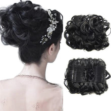 Load image into Gallery viewer, Short Messy Curly Dish Hair Bun Extension