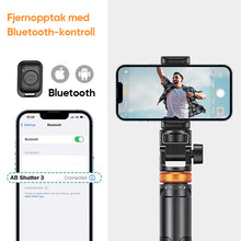 Load image into Gallery viewer, Selfie Stick-stativ med Bluetooth-fjernkontroll