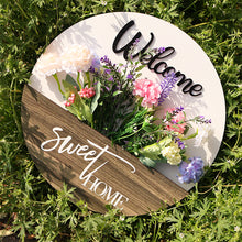 Load image into Gallery viewer, Floral Welcome Sign for Front Door Porch