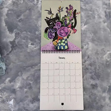 Load image into Gallery viewer, 2025 Cat Art Wall Calendar with Thematic Illustrations