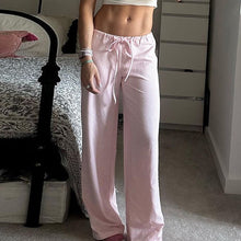 Load image into Gallery viewer, Striped Knit Color-Block Low-Rise Casual Pants