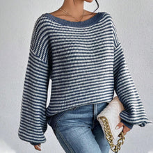 Load image into Gallery viewer, Women's Striped Drop Shoulder Sweater