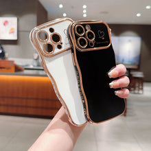 Load image into Gallery viewer, Cute Wave Shape With Love Heart Raised Camera Protection Phone Case