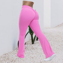 Load image into Gallery viewer, Women's High Waist Ruched Flared Sports Leggings