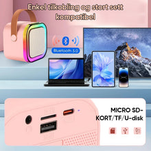 Load image into Gallery viewer, Mini karaokemaskin med trådløse mikrofoner
