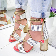 Load image into Gallery viewer, Multicolor Lace-up Heels