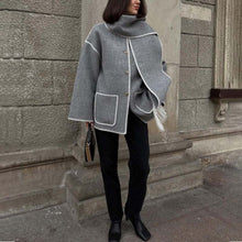 Load image into Gallery viewer, Hepburn Style Woolen Cape Coat