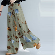 Load image into Gallery viewer, Cotton And Linen Printed Wide-Leg Pants