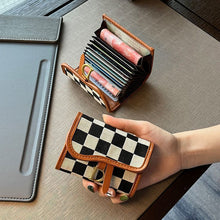 Load image into Gallery viewer, Checkerboard Pattern D Letter Design Card Holder