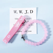 Load image into Gallery viewer, WWJD Cross Beaded Bracelet Set