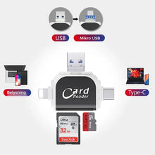 Load image into Gallery viewer, Multi-Port 4 i 1 Universal SD TF-kortleser