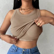 Load image into Gallery viewer, Ribbed Round Neck Tank Top With Bra Pads