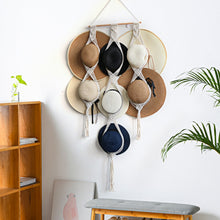 Load image into Gallery viewer, Handmade Linen Decorative Boho Hat Rack For Wall Hanging