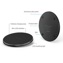 Load image into Gallery viewer, Thin circular aluminum alloy wireless charger