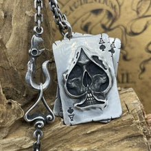 Load image into Gallery viewer, Spade Poker Skull Pendant Necklace