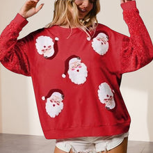 Load image into Gallery viewer, Women's Sequin Santa Sweatshirt