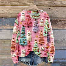Load image into Gallery viewer, Christmas Tree Cute Cat 3D Print Sweater