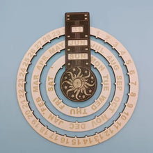 Load image into Gallery viewer, Wooden Rotating Circular Perpetual Calendar