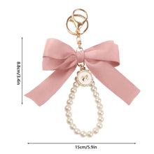 Load image into Gallery viewer, Cute Faux Pearl Decorated Wristlet Keychain