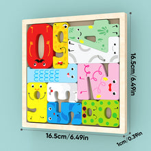 Load image into Gallery viewer, Wooden Animal Block Puzzle