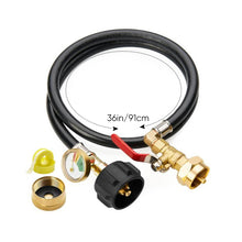 Load image into Gallery viewer, Propane Refill Adapter Hose with Gauge &amp; Control Valve