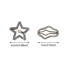 Load image into Gallery viewer, Rhinestone Bling Snap Hair Clip Barrettes (4 PCS)